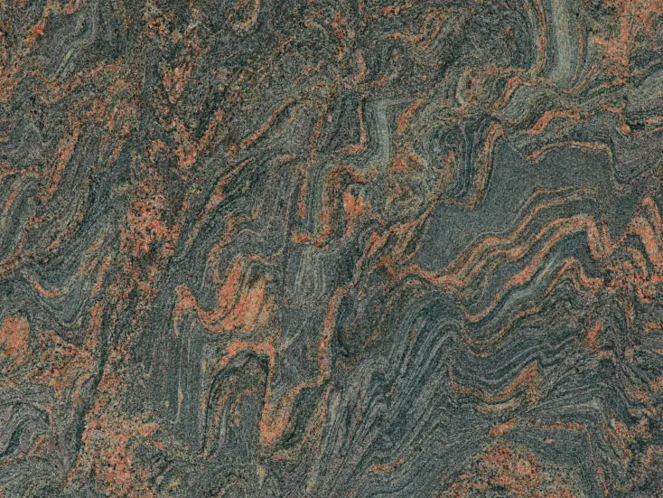Bash Paradiso Granite Slab Specifications Primary Color(s): Purple, Brown Accent Color(s): Gray, Black, Gold Material Type: Granite Price Range: Medium Finish: Polished (Other finishes available upon request) Slab Thickness: 2 cm, 3 cm, 4 cm, 5 cm, 6 cm, 8 cm, 10 cm, 12 cm Country of Origin: India Bash Paradiso Granite